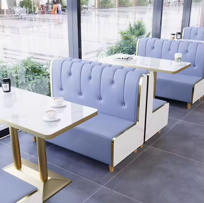 Modern Luxury Restaurant Furniture Set Milk Tea & Dessert Shop Sofa Coffee Kiosk Luxury Tables & Chairs Restaurant