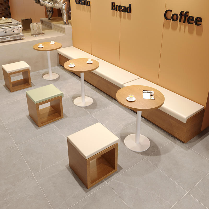 Modern Design Coffee Shop Table and Chair Set for Library Book Bar Booth Sofa Cafe Apartment Restaurant Furniture