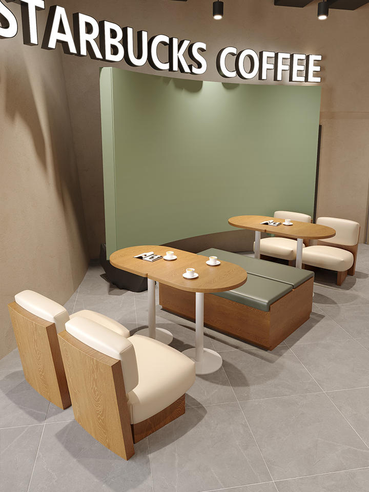 Modern Design Coffee Shop Table and Chair Set for Library Book Bar Booth Sofa Cafe Apartment Restaurant Furniture