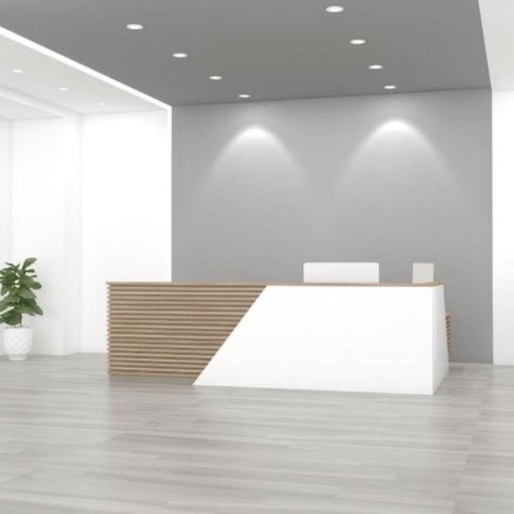 Customized Modern Design Good Quality Hair Salon Round Reception Desk White Marble Unique Reception Desks