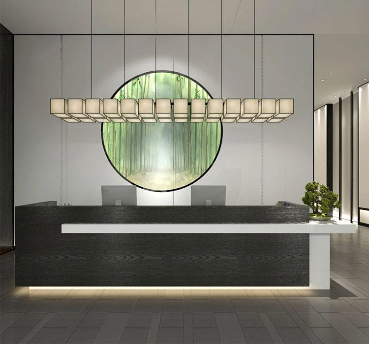 Marble Stone Wood Decorate Solid Surface Custom Front Reception Desk Table New Design Office Reception Desk