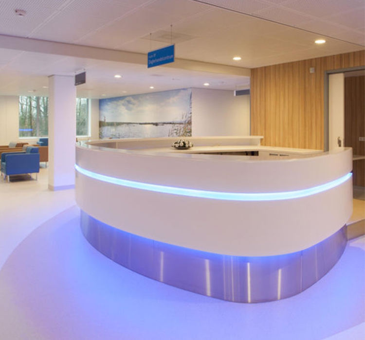 Office Custom Front Desk Hotel Supermarket Hospital Information Desk Marble Look Engineer Stone Office Reception Desk
