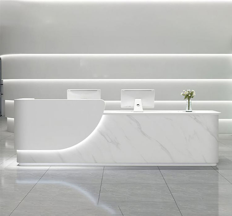 Beauty Salon Reception Desk for Clothing Stores & Commercial Use-Simple Modern Design Artificial Marble Stone Spa Reception Desk