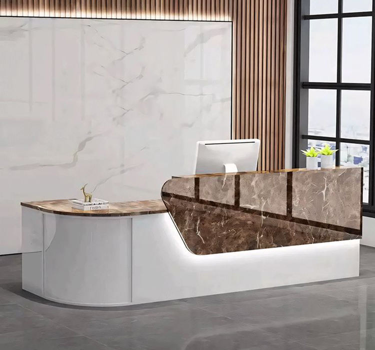 Beauty Salon Reception Desk for Clothing Stores & Commercial Use-Simple Modern Design Artificial Marble Stone Spa Reception Desk