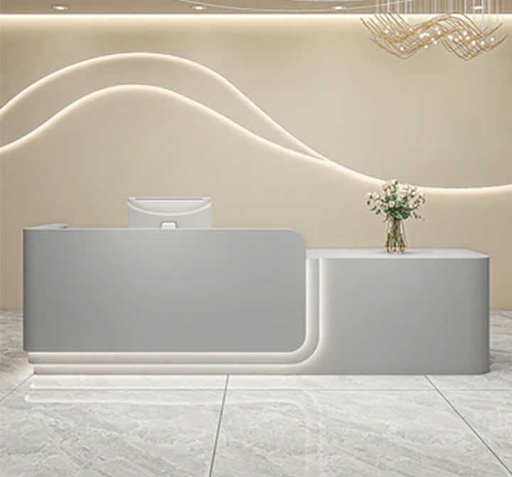 Beauty Salon Reception Desk for Clothing Stores & Commercial Use-Simple Modern Design Artificial Marble Stone Spa Reception Desk