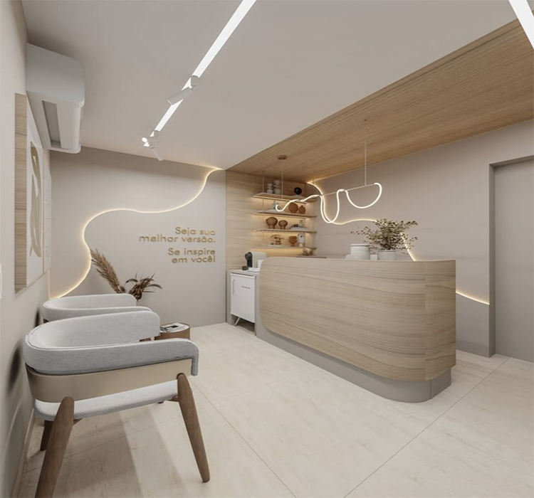 Unique Vintage Modern Artificial Marble Wood Reception Desk Customized Modern Led Reception Desk