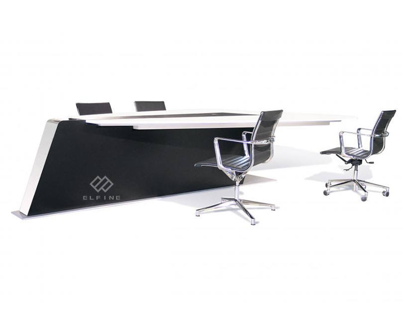 High End Office Furniture Boardroom Meeting Curved 8 Person Office Conference Table