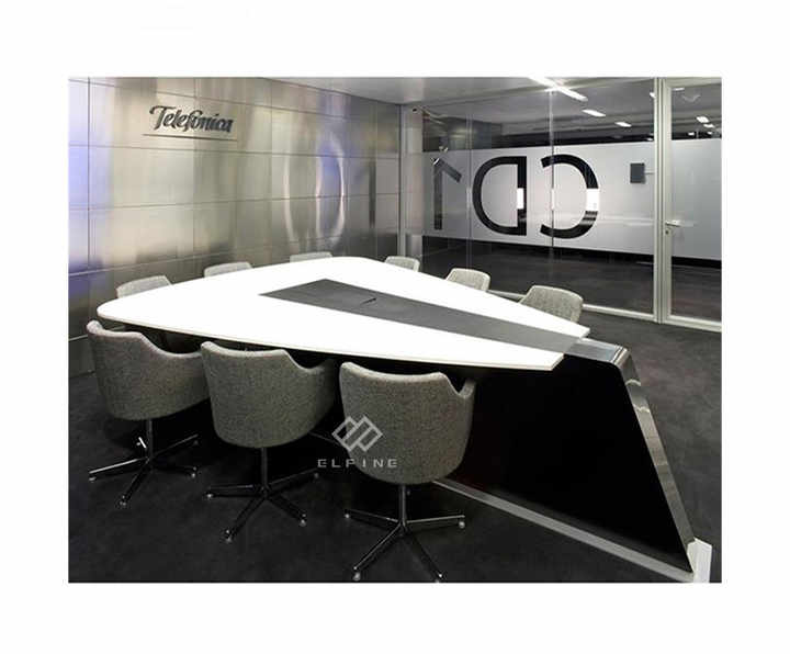 High End Office Furniture Boardroom Meeting Curved 8 Person Office Conference Table