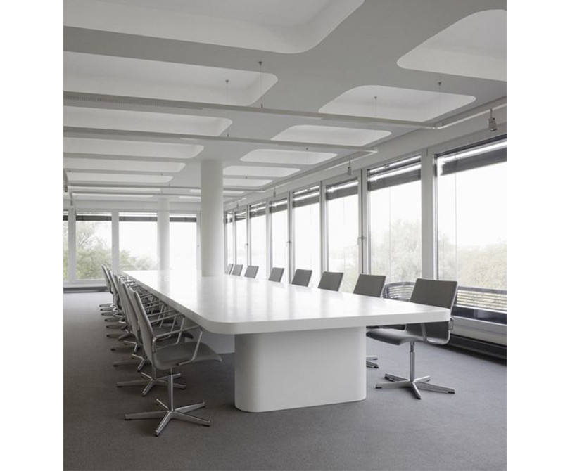 Commercial Office Furniture good quality quartz stone Boardroom 20ft White Marble Conference Table