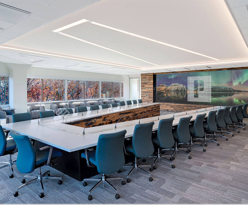 Commercial Office Furniture good quality quartz stone Boardroom 20ft White Marble Conference Table