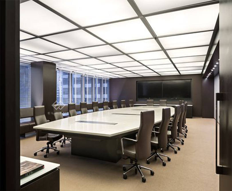 Commercial Office Furniture good quality quartz stone Boardroom 20ft White Marble Conference Table