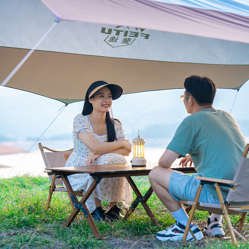 FEITU New 210D Silver Coated Oxford Cloth Canopy Tent Rain Proof Sun Proof Classic Roof Canopy, Exquisite Portable Camping