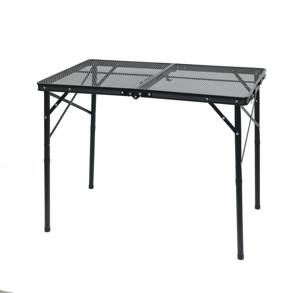 Lightweight Aluminum Folding Table with Adjustable Metal Legs Portable Outdoor Event Furniture Black Design Beach Picnics