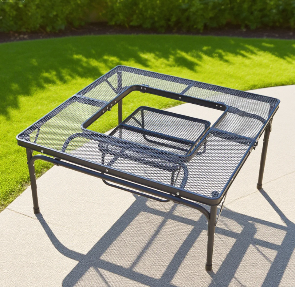 Multifunctional Lightweight Aluminum Folding Outdoor Table Adjustable Feet High Quality Portable Beach Camping Picnic