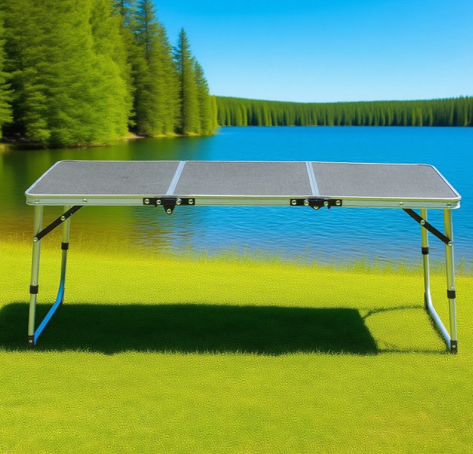 Modern Lightweight Portable Foldable Aluminum Outdoor Table Adjustable Height Rust-Resistant Stackable Camping Garden Parties