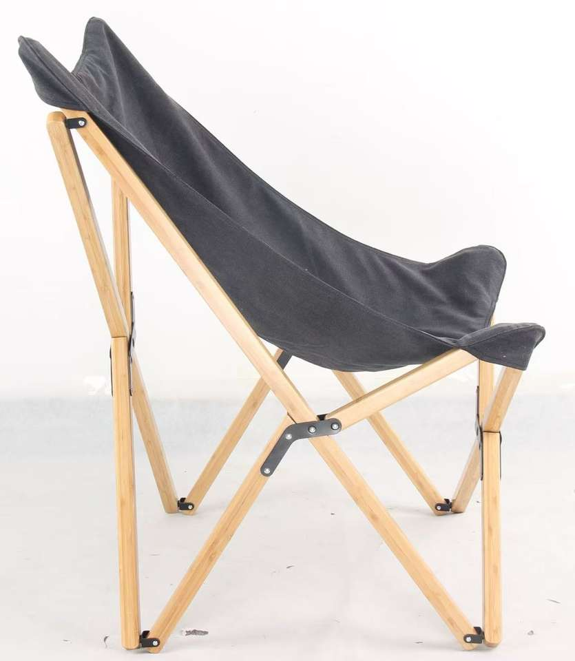 Modern Lightweight Steel Frame Comfortable Bamboo Seat Durable Multi-Purpose Portable Outdoor Folding Chair Camping Fishing