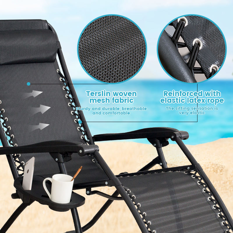 Modern Outdoor Zero Gravity Folding Relax Sun Lounge Recliner Beach Camping Chair