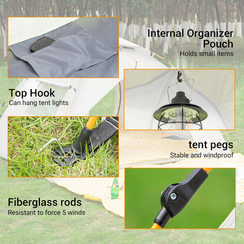Waterproof Outdoor Camping Tents for 3-4 People One Bedroom Structure for Family Adventures