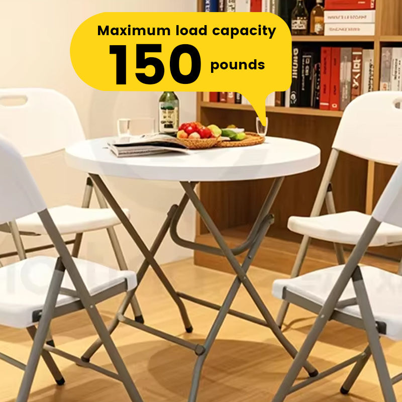 Versatile Portable HDPE Folding Bistro Table Small Table for Outdoor Picnics Home Dining Office Study General Use Furniture