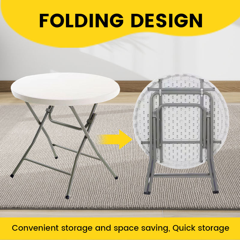 Versatile Portable HDPE Folding Bistro Table Small Table for Outdoor Picnics Home Dining Office Study General Use Furniture