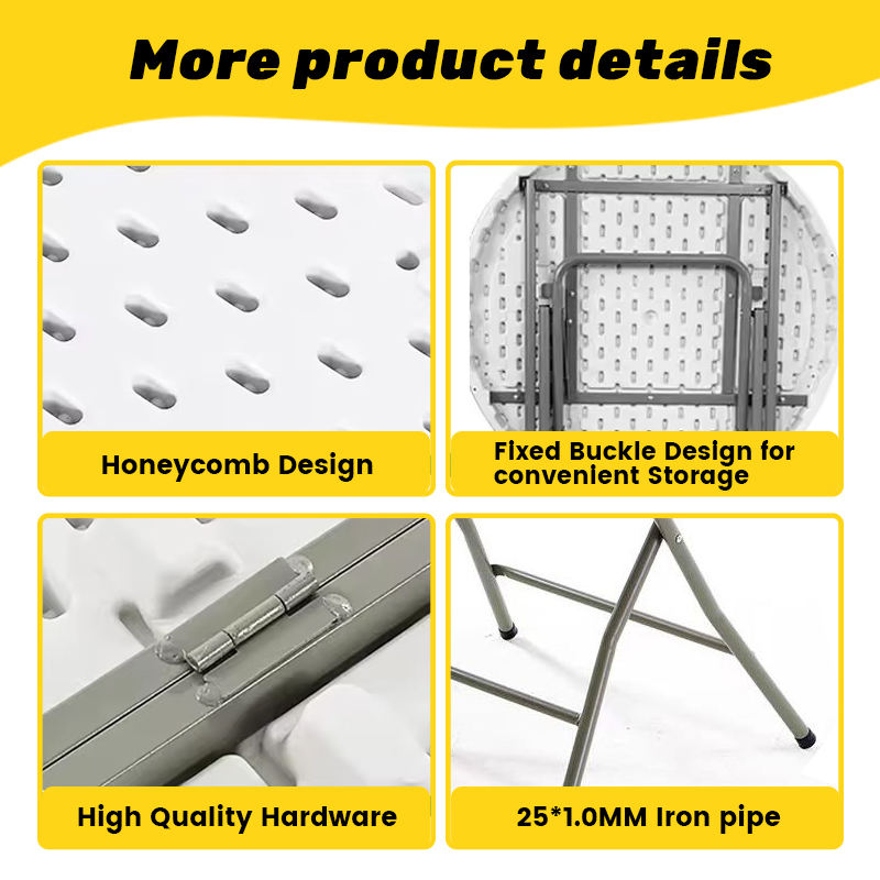 Versatile Portable HDPE Folding Bistro Table Small Table for Outdoor Picnics Home Dining Office Study General Use Furniture