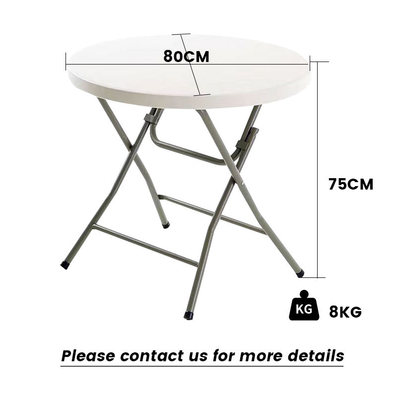 Versatile Portable HDPE Folding Bistro Table Small Table for Outdoor Picnics Home Dining Office Study General Use Furniture
