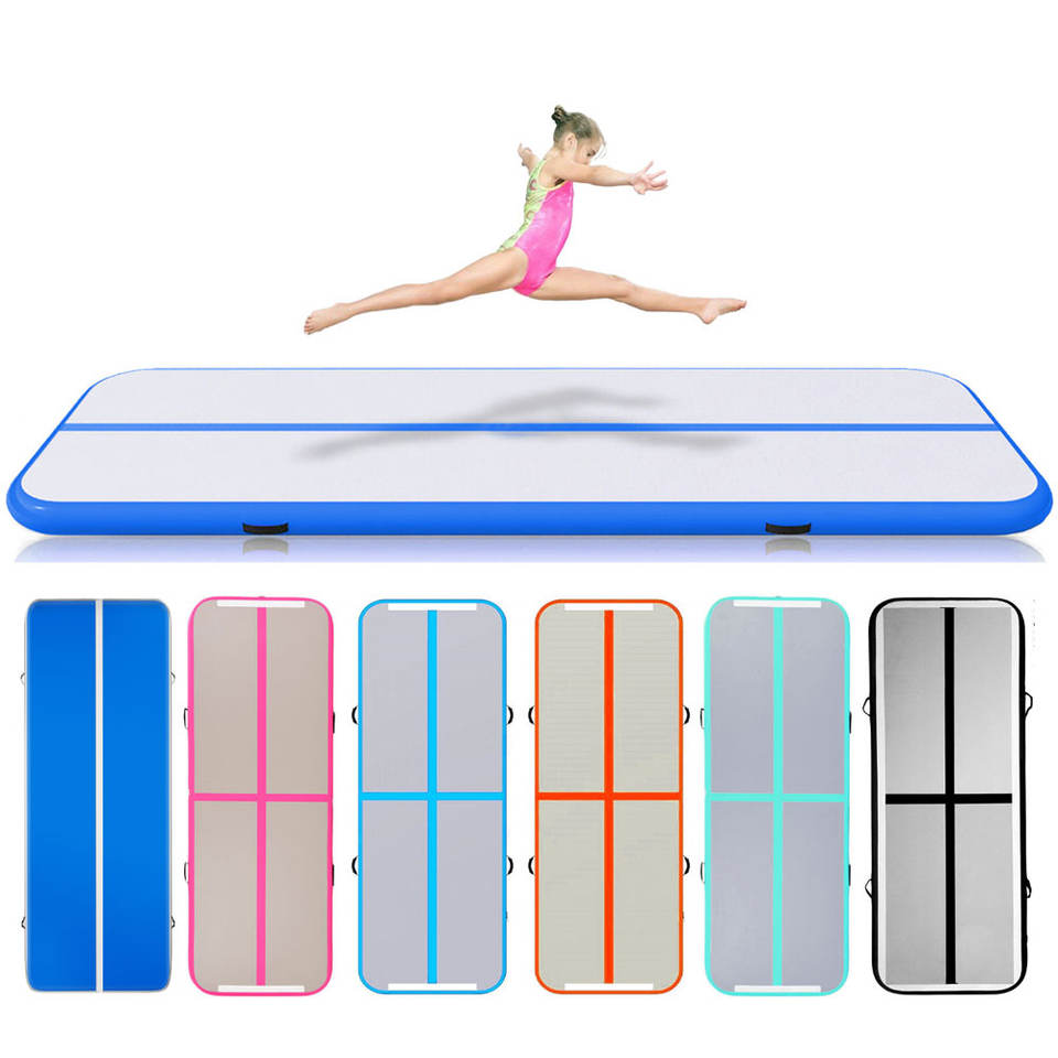 GUETIO PVC Gym Mat for Tumbling Gymnastics Custom Logo Air Track for Fitness & Taekwondo Available in 3m & 10m Lengths