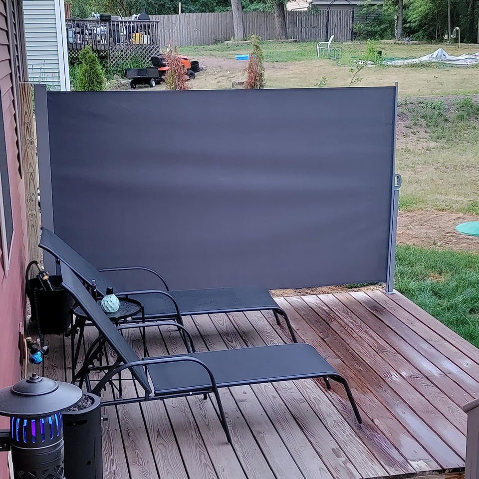 Uplion Manual Retractable Garden Side Awning Steel Aluminum Windproof Patio Awning for Outdoor