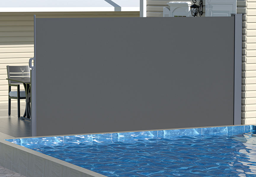 Uplion Manual Retractable Garden Side Awning Steel Aluminum Windproof Patio Awning for Outdoor