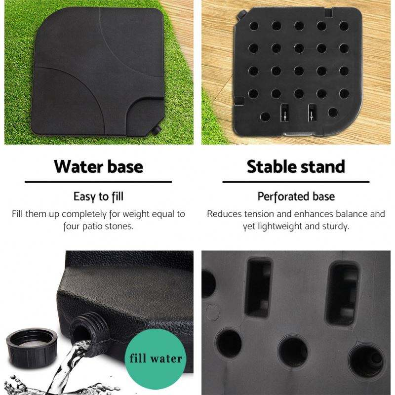 Uplion 4pcs Factory Outdoor HDPE Plastic Water Filled Base Cantilever Umbrella Base Parasol Base