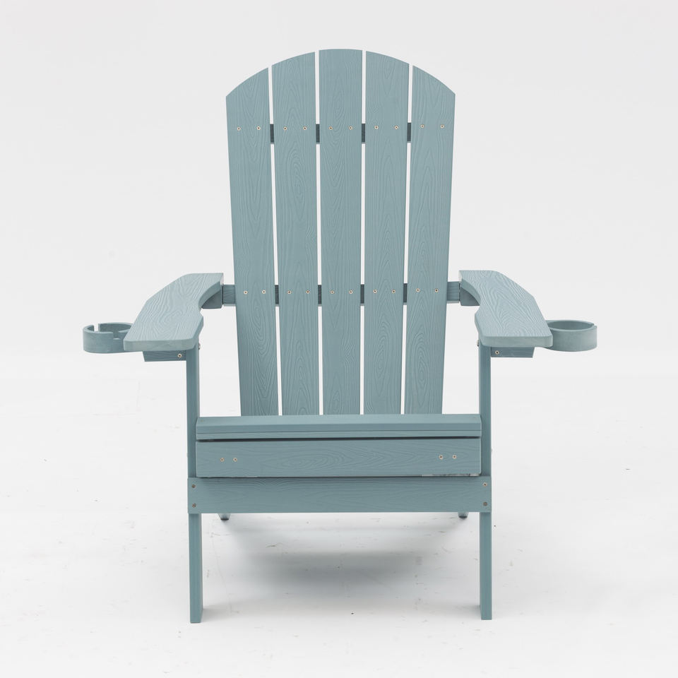 Uplion Wholesale Modern Adirondack Chair Plastic Wood Design With Cup Holder for Outdoor Garden Backyard Hotels