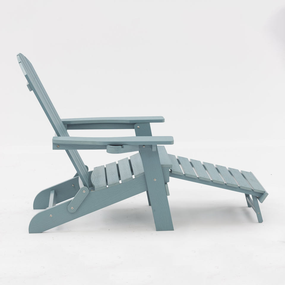 Uplion Wholesale Modern Adirondack Chair Plastic Wood Design With Cup Holder for Outdoor Garden Backyard Hotels