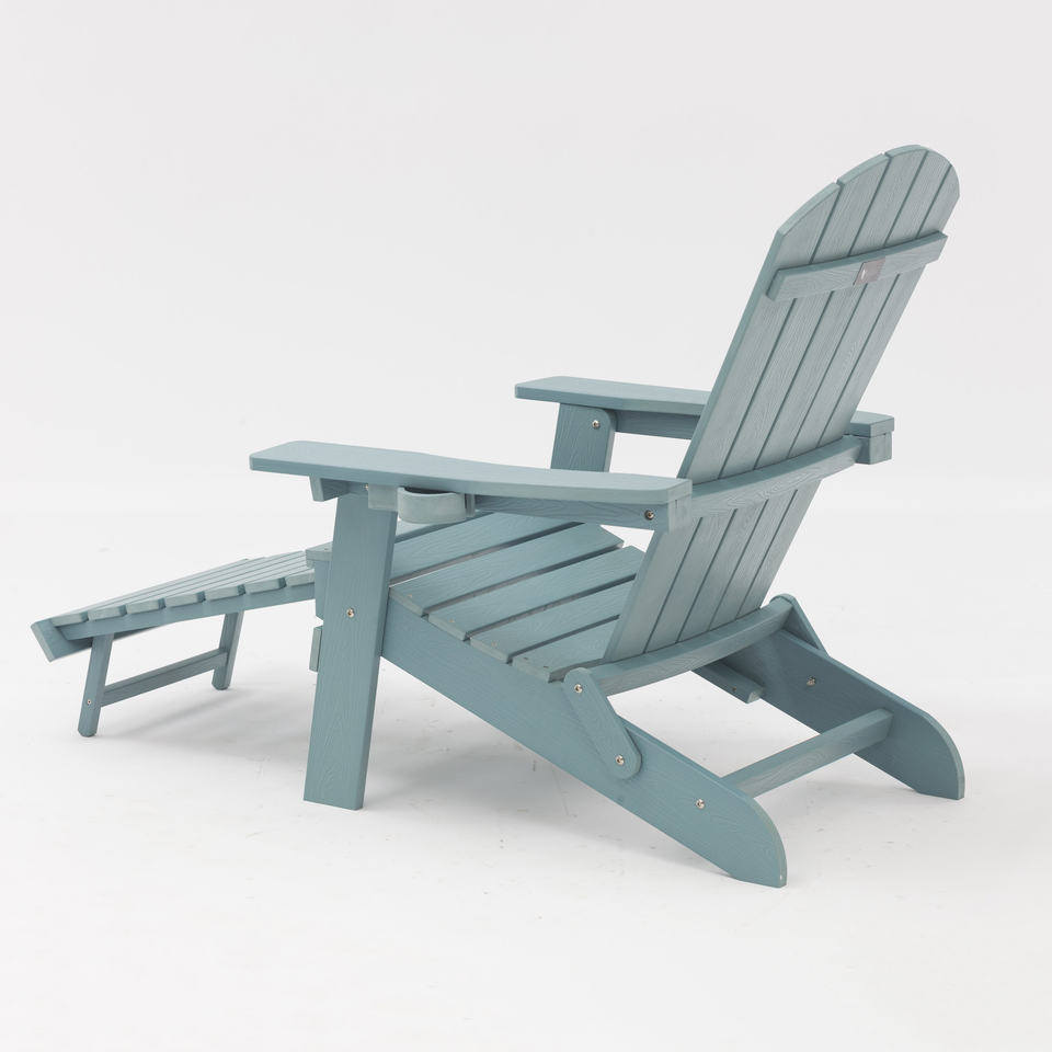 Uplion Wholesale Modern Adirondack Chair Plastic Wood Design With Cup Holder for Outdoor Garden Backyard Hotels