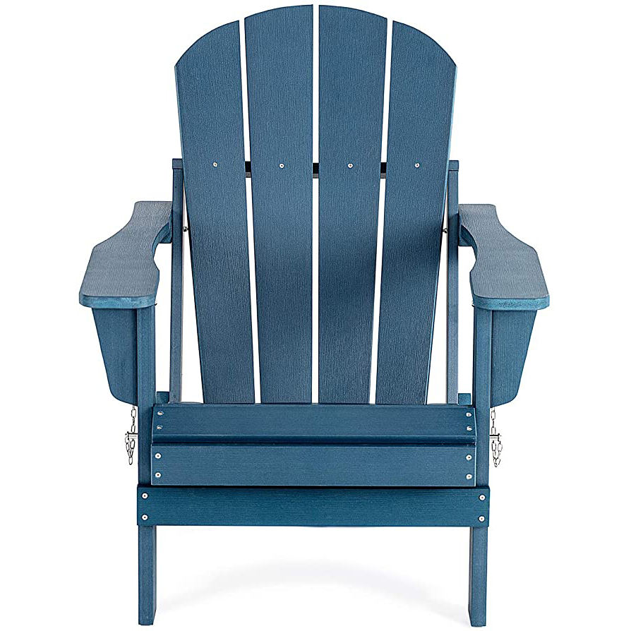 Uplion Wholesale Classic Folding Patio Adirondack Chairs Plastic Wood Waterproof Outdoor Chair for Garden Beach Courtyard