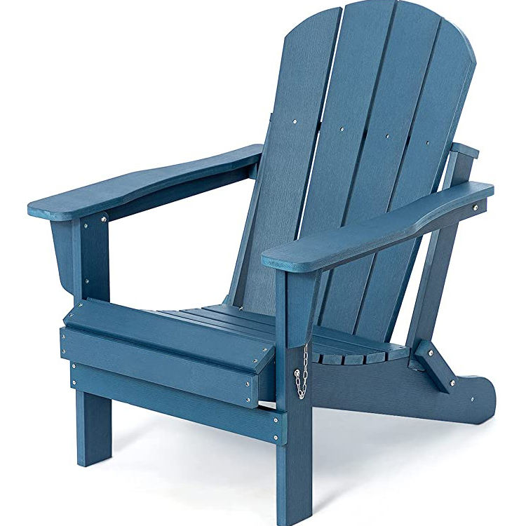 Uplion Wholesale Classic Folding Patio Adirondack Chairs Plastic Wood Waterproof Outdoor Chair for Garden Beach Courtyard