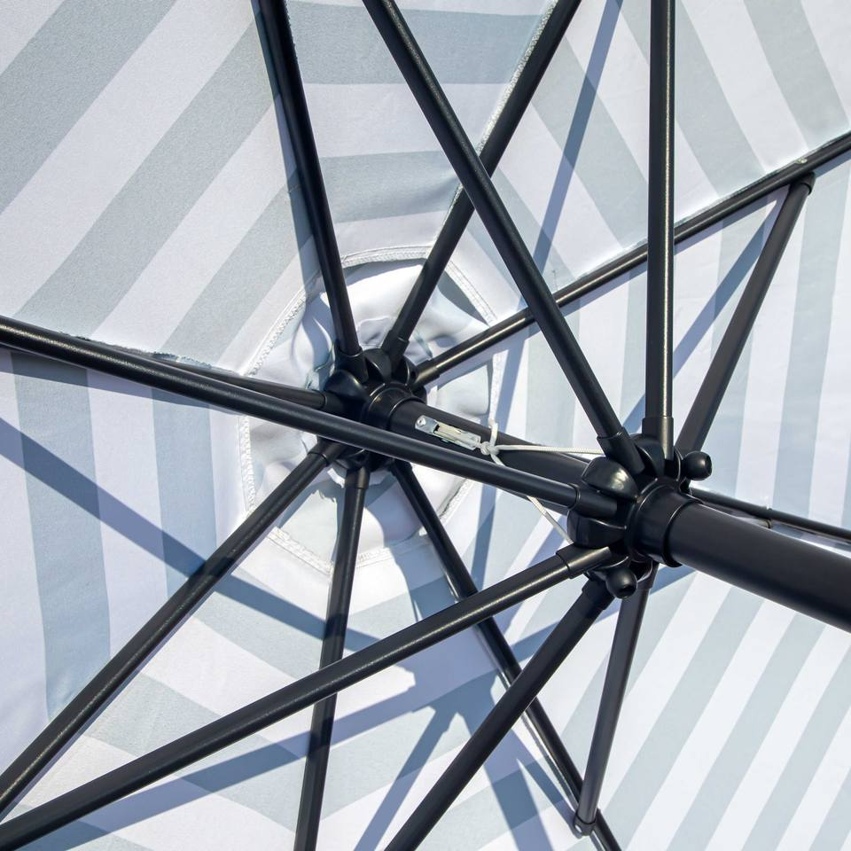 Uplion 10FT Round Stripe Patio Umbrella Outdoor Market Table Umbrella Sunshade Garden Umbrella Waterproof Parasol