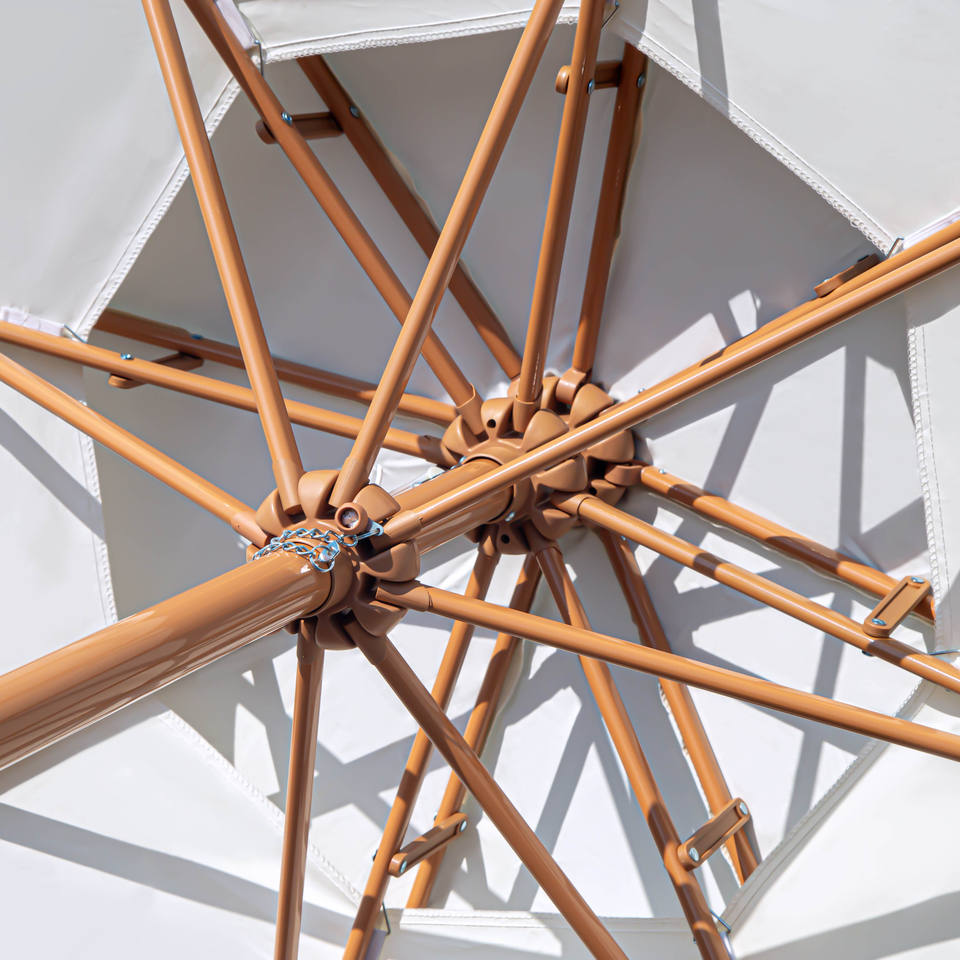 Uplion 10FT Double Roof Patio Umbrella Outdoor Market Table Umbrella Garden Sunshade Umbrella Waterproof Parasol