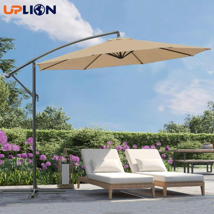 Uplion 10FT Wholesale Outdoor Sunshade Offset Umbrella Waterproof Garden Cantilever Umbrella Patio Umbrella for Backyard