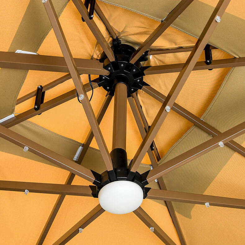 Uplion Aluminum LED Lights Garden Umbrella Outdoor Waterproof Large Cantilever Umbrella Solar Panel Patio Parasol Umbrella