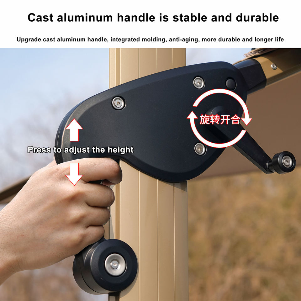 Modern Large Aluminum Outdoor Sun LED Light Garden Parasol Roman Umbrella for Backyard Pool