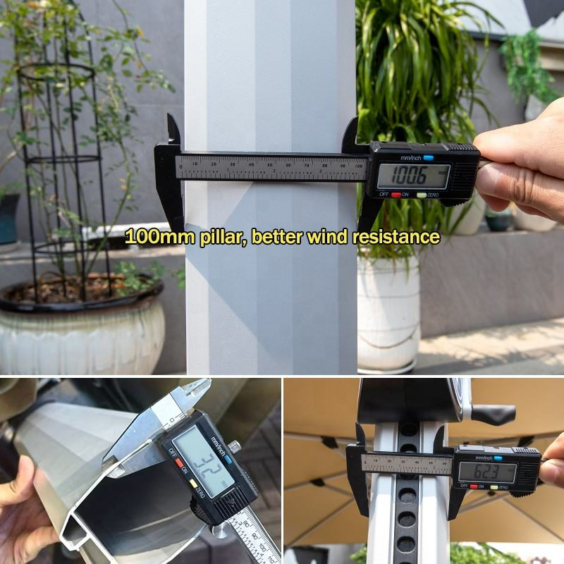 Heavy Duty Luxury Aluminum Frame Patio Umbrella Factory Wholesale for Garden Park Hotel Outdoor Use