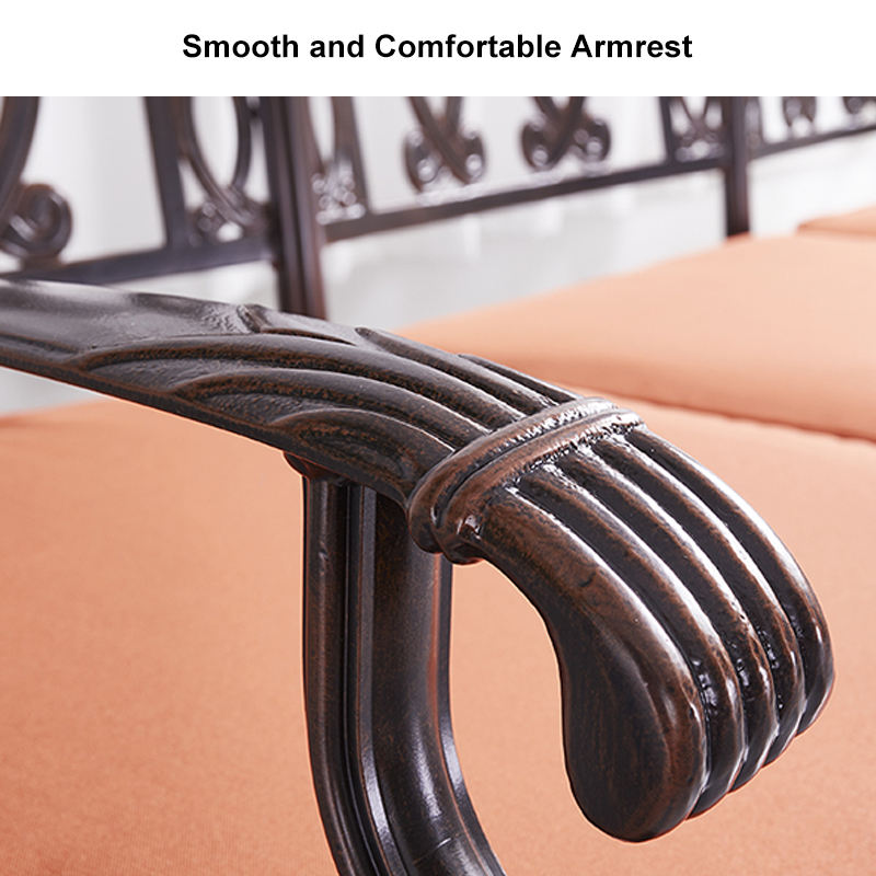 Traditional High Quality Cast Aluminum Waterproof Sunproof Leisure Villa Balcony Furniture Set Garden Sofa with Cushions