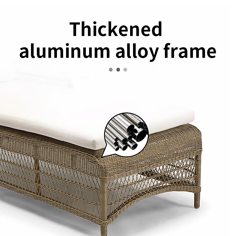 Popular Pastoral Style Outdoor Pe Rattan Sofo Courtyard Weaved Rope Couch Resort Hotel Restaurant Sofa Furniture Set