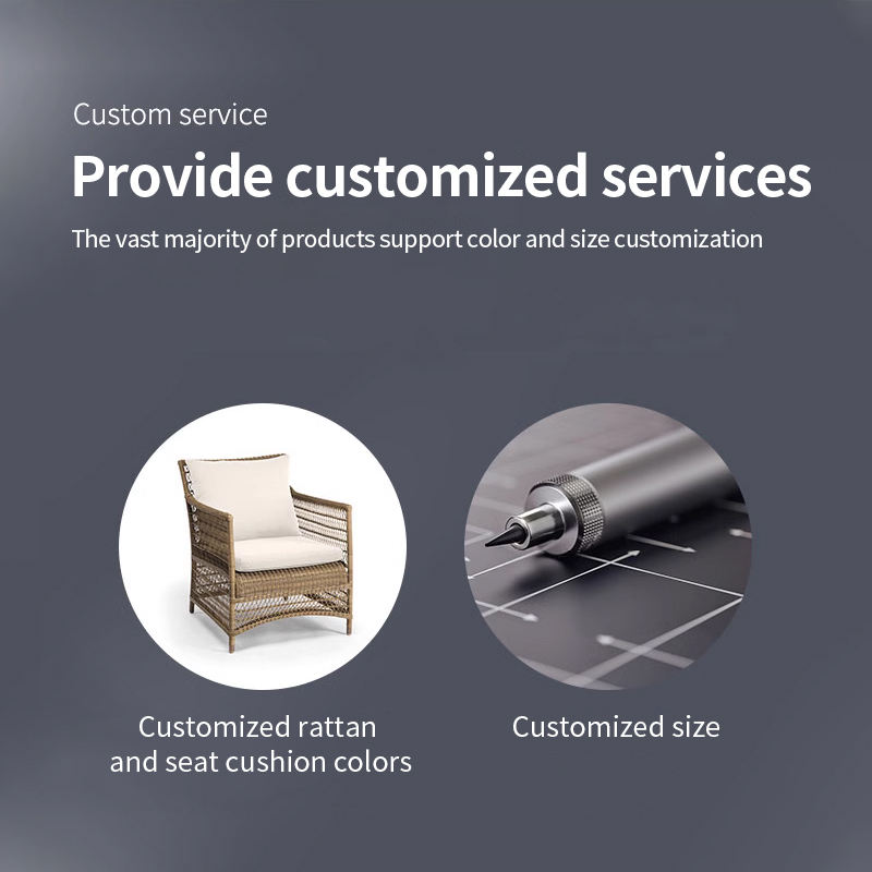 Popular Pastoral Style Outdoor Pe Rattan Sofo Courtyard Weaved Rope Couch Resort Hotel Restaurant Sofa Furniture Set