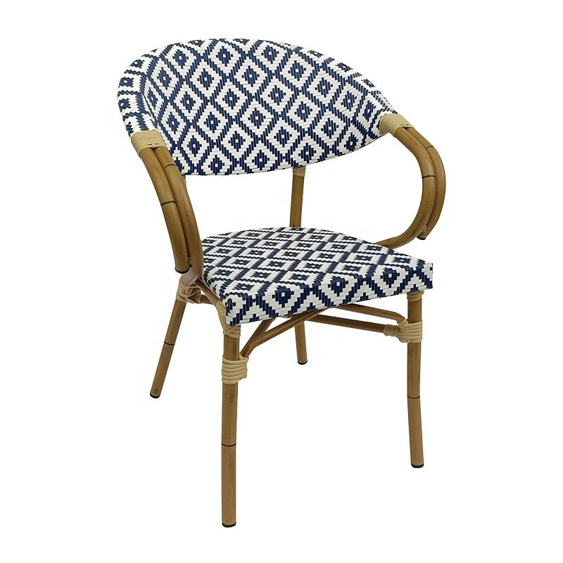 Factory Wholesale Price Rattan Chairs Outdoor French Bistro Cafe Chair Tavern Restaurant Dining Street Plastic Rattan Chairs