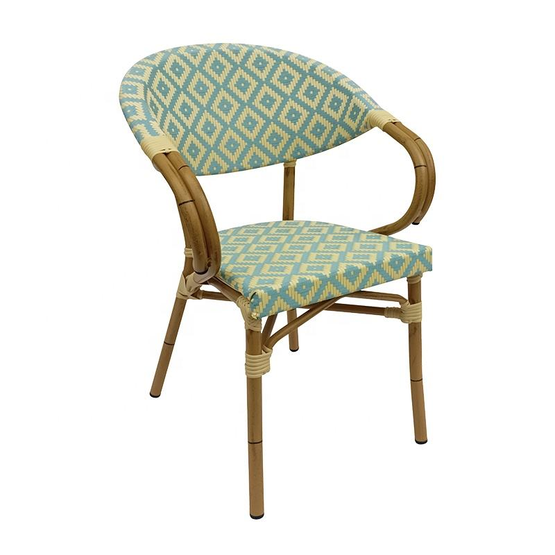 Factory Wholesale Price Rattan Chairs Outdoor French Bistro Cafe Chair Tavern Restaurant Dining Street Plastic Rattan Chairs