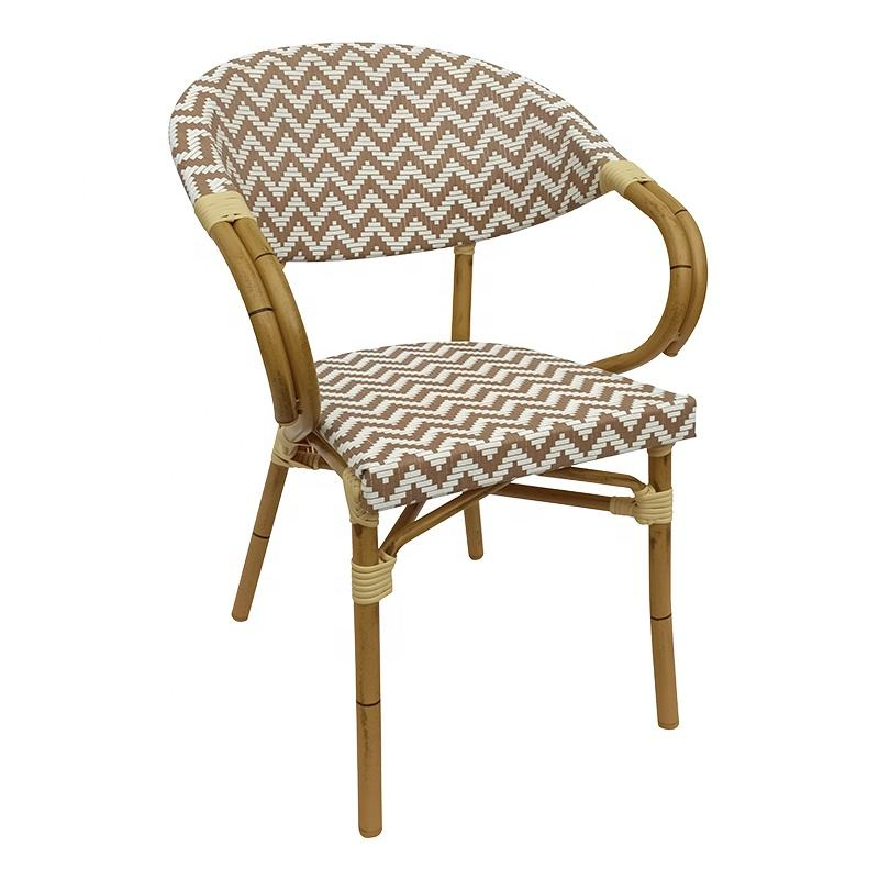 Factory Wholesale Price Rattan Chairs Outdoor French Bistro Cafe Chair Tavern Restaurant Dining Street Plastic Rattan Chairs