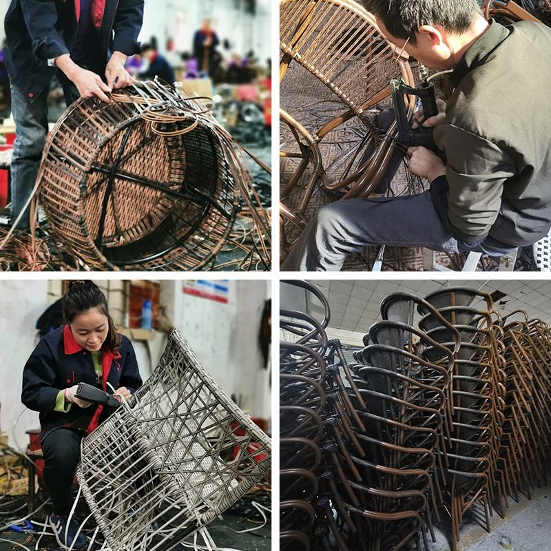 Factory Wholesale Price Rattan Chairs Outdoor French Bistro Cafe Chair Tavern Restaurant Dining Street Plastic Rattan Chairs