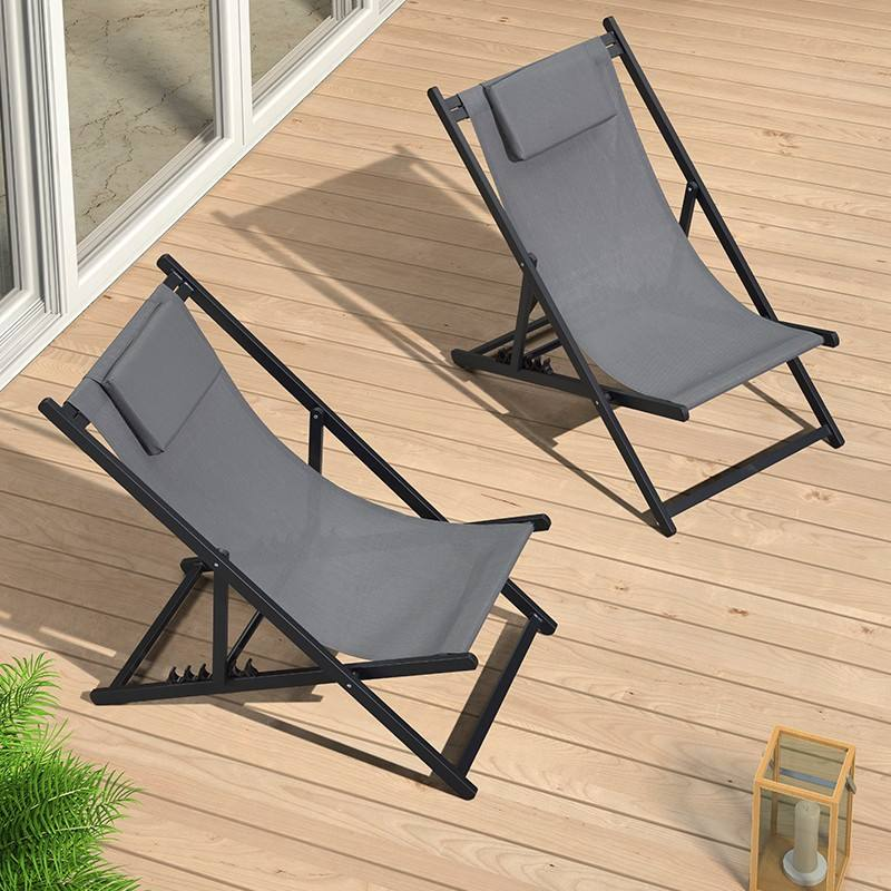 New Hot-selling Aluminum Frame Teslin Fabric Portable Adjustable Folding Outdoor Beach Chairs Balcony Chair