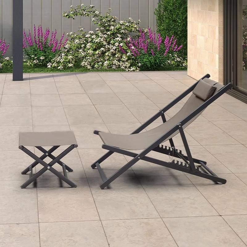 New Hot-selling Aluminum Frame Teslin Fabric Portable Adjustable Folding Outdoor Beach Chairs Balcony Chair